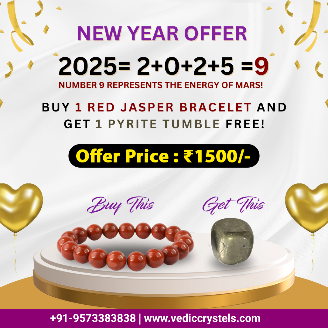 2025 New Offer |Get Pyrite Tumble with purchase of Red Jasper Bracelet.