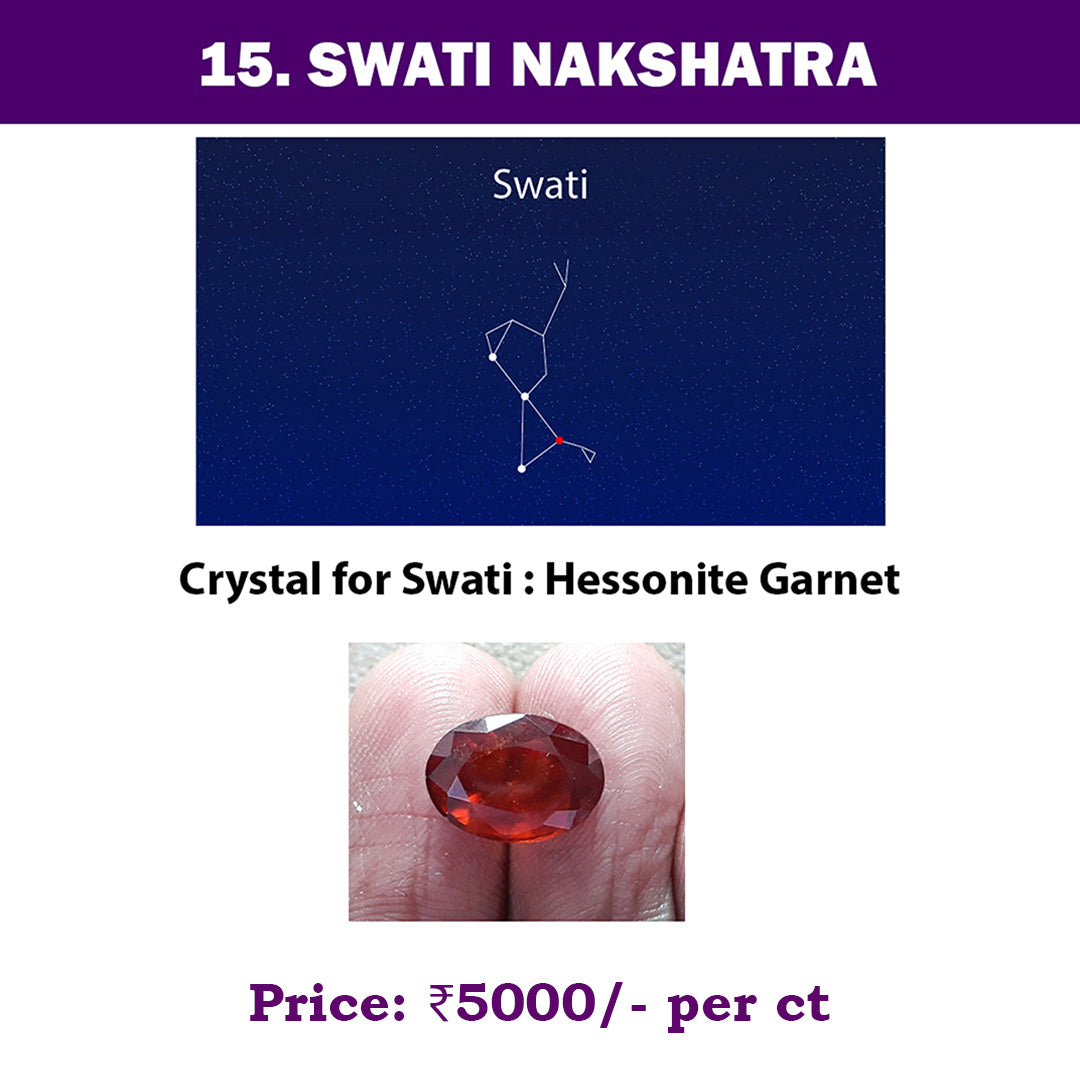 15. Swati Nakshatra Crystal | Hessonite Garnet Cut Gemstone