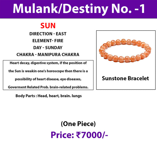 Crystal for Mulank 1 | Crystal For Destiny Number 1 | Sunstone Bracelet