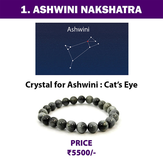 1. Ashwini Nakshatra Crystal | Adjustable Cat's Eye Bracelet