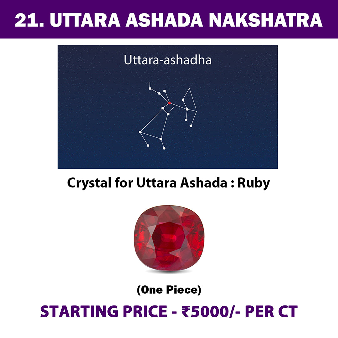 21. Uttara Ashada Nakshatra Crystal, Ruby Stone for Strength