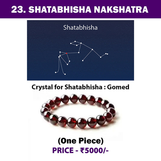 23. Shatabhisha Nakshatra Crystal, Hessonite Adjustable Bracelet