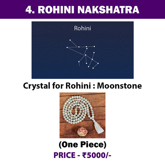 4. Rohini Nakshatra Crystal | Moonstone Mala