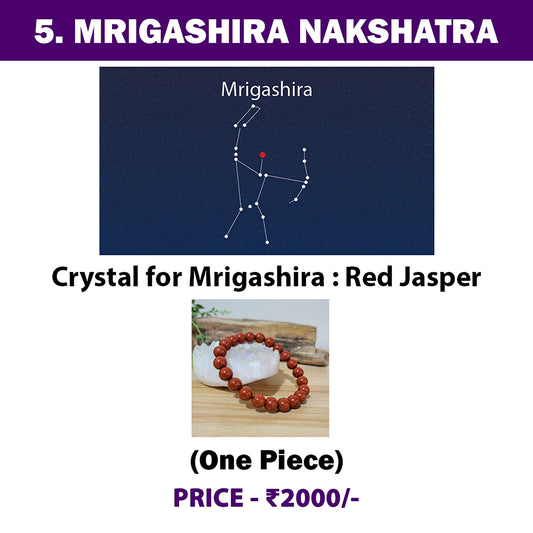 5. Mrigashira Nakshatra Crystal | Red Jasper Adjustable Bracelet