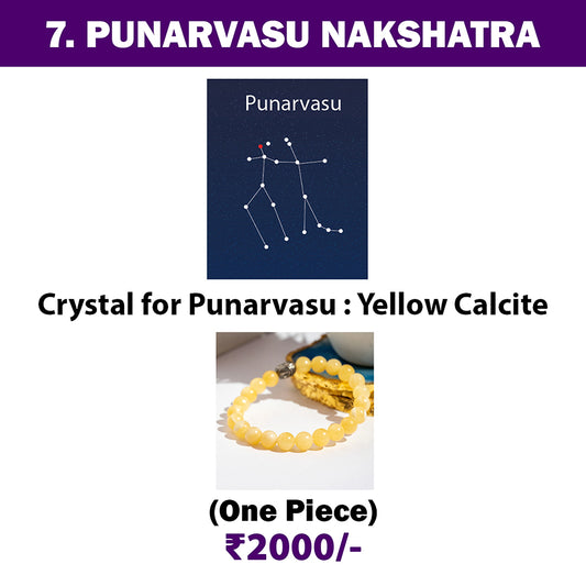 7. Punarvasu Nakshatra Crystal | Yellow Calcite Adjustable Bracelet