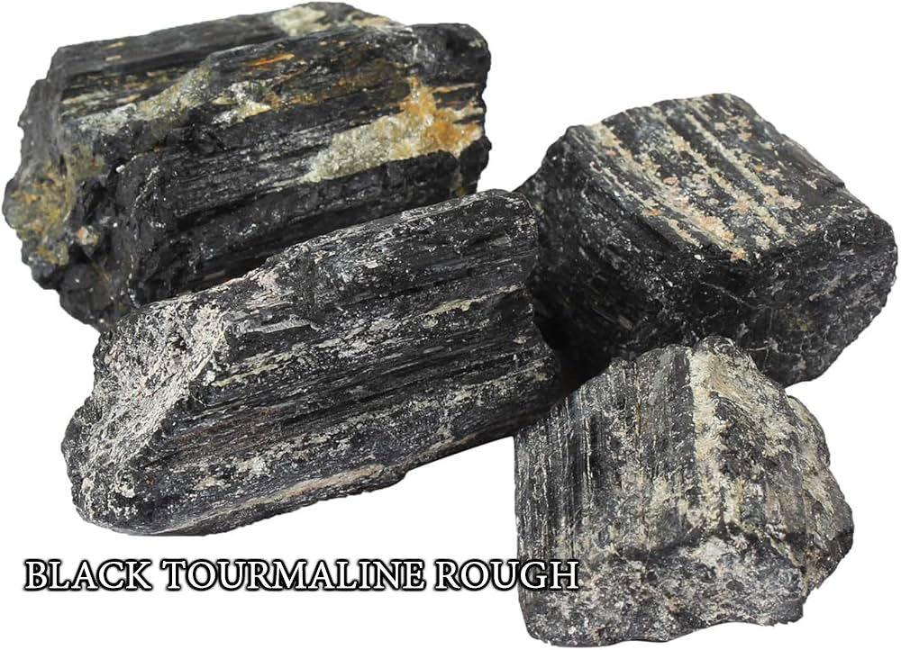 Black Tourmaline Raw Crystal Stone,