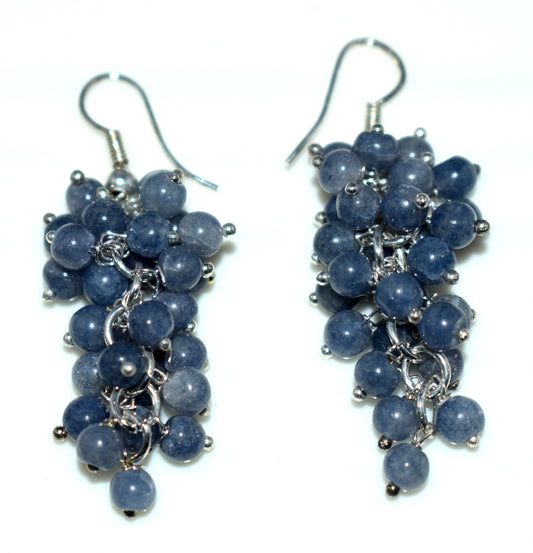 Beautiful Blue Aventurine Ear Hanging, {Earrings}