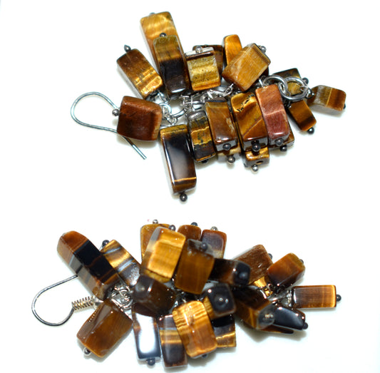 Beautiful Tiger Eye Ear Hanging, {Earrings}