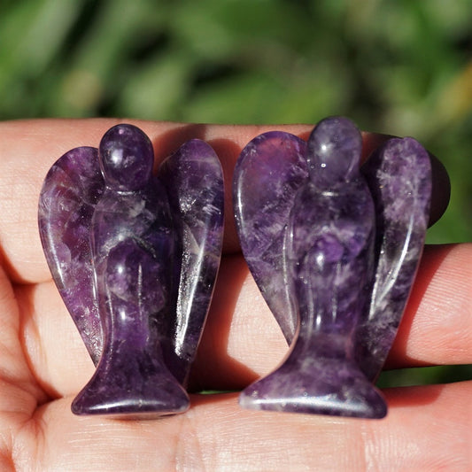 Beautiful Natural Amethyst Angel 2'' inch Pair