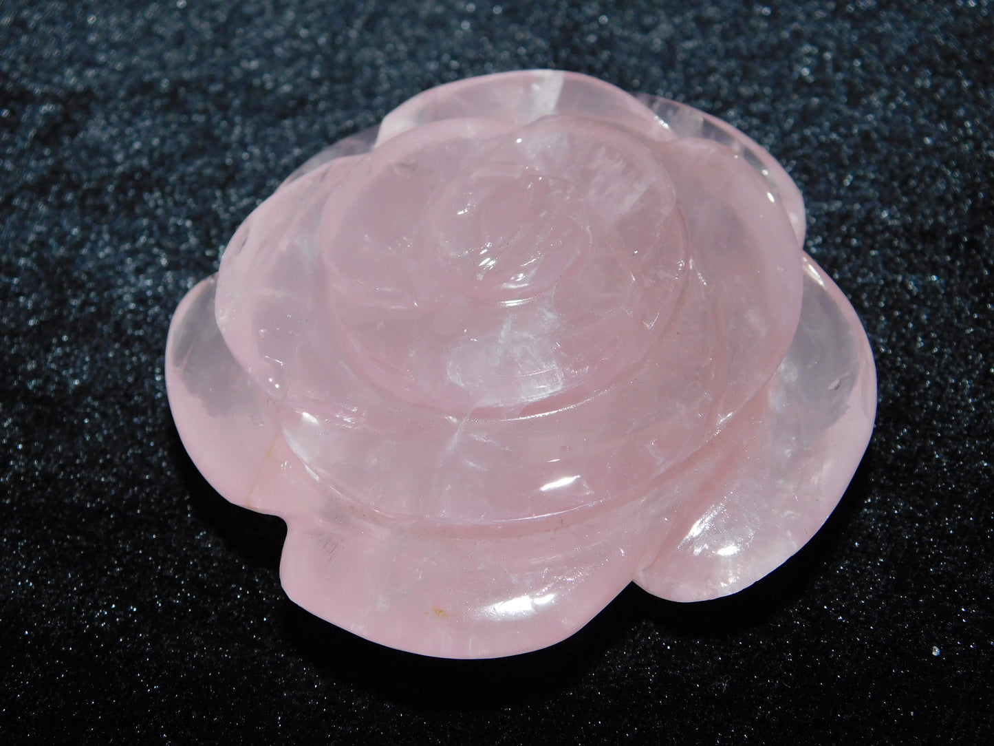 Natural Rose Quartz Curved Flower Gemstone