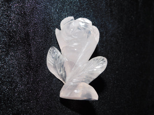 Natural Rose Quartz Curved Flower