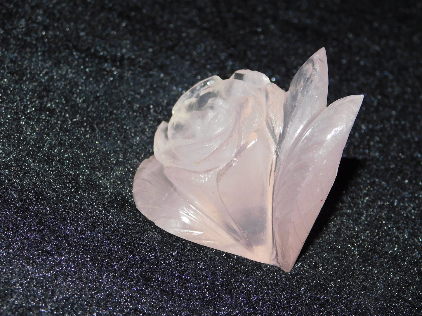 Natural Rose Quartz Curved Flower