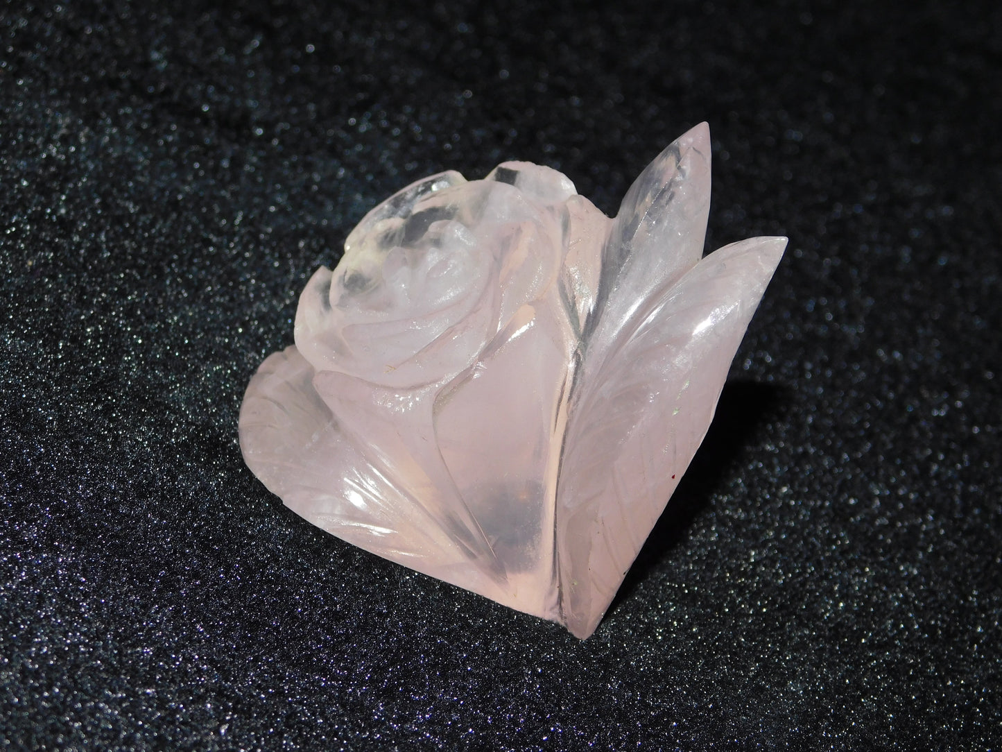 Natural Rose Quartz Curved Flower