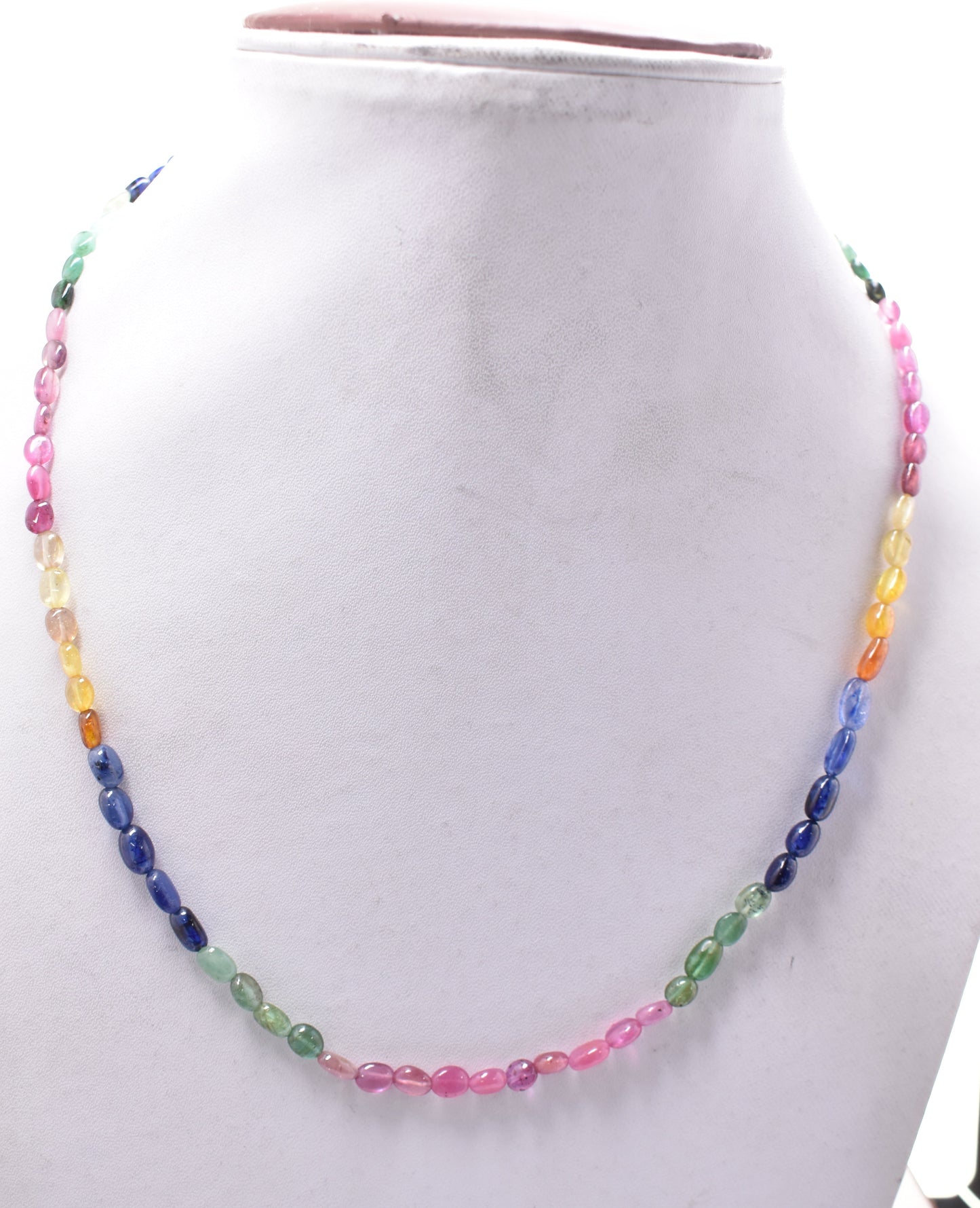 Multi Sapphire Oval Mani shape Beaded Beads Sapphire Gemstone approx. per line 58 ct 14.5 Inches