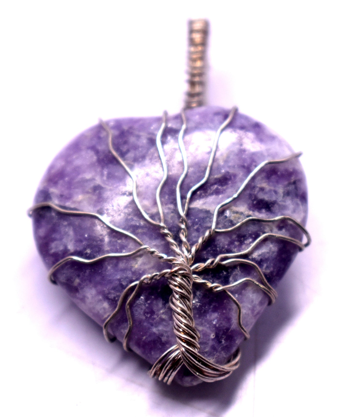 Lepidolite Wire Wrapped Pendent, {14.5 Gram}