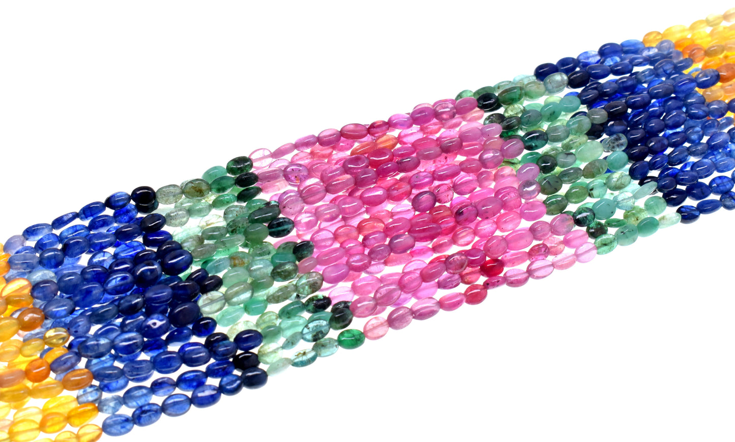 Multi Sapphire Oval Mani shape Beaded Beads Sapphire Gemstone approx. per line 58 ct 14.5 Inches