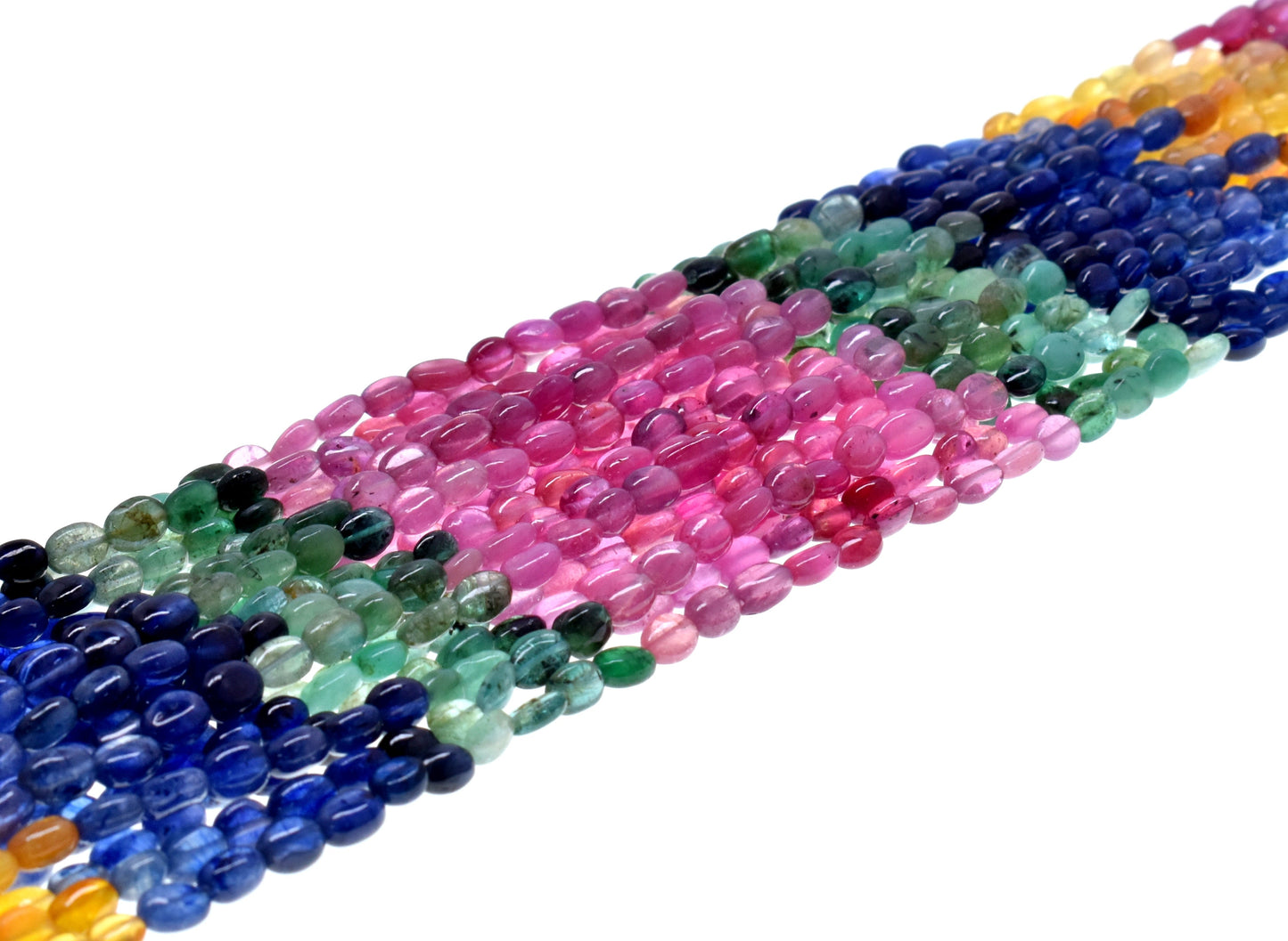 Multi Sapphire Oval Mani shape Beaded Beads Sapphire Gemstone approx. per line 58 ct 14.5 Inches