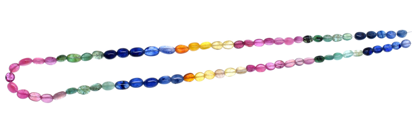 Multi Sapphire Oval Mani shape Beaded Beads Sapphire Gemstone approx. per line 58 ct 14.5 Inches