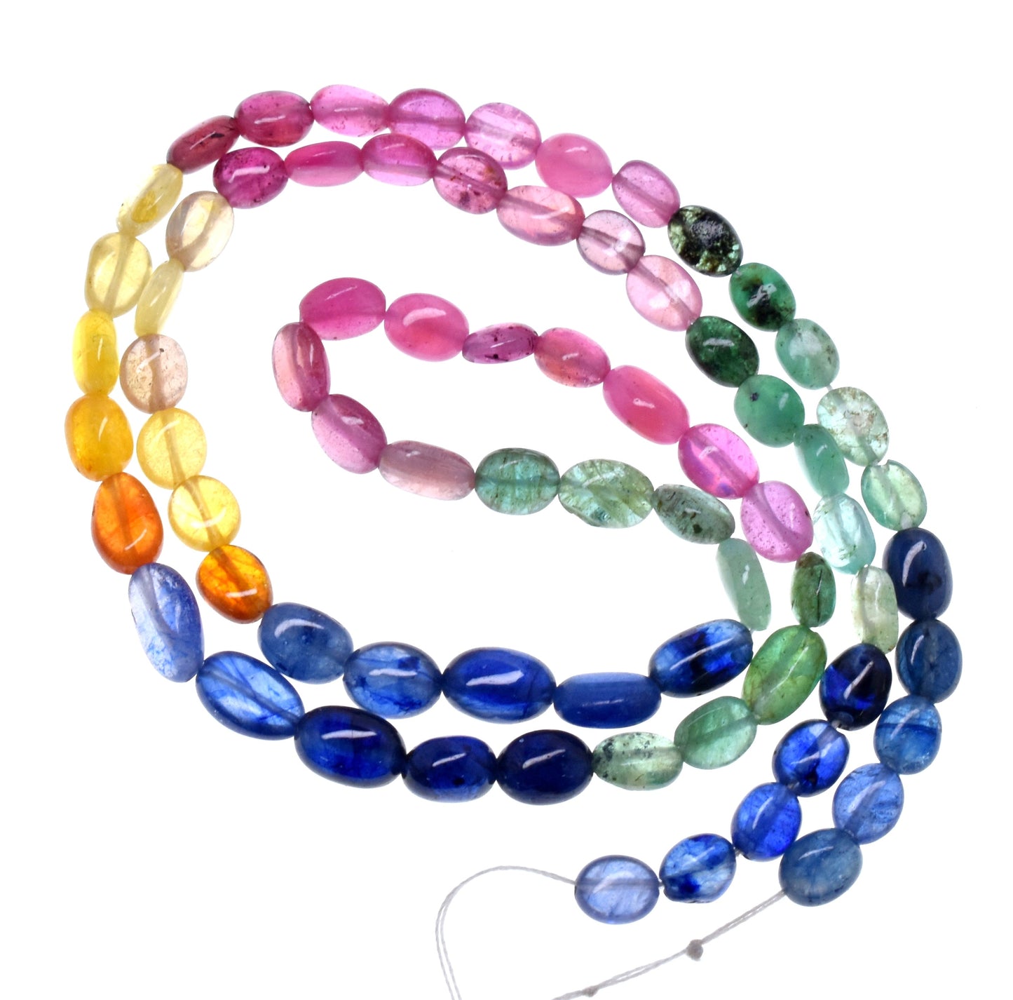 Multi Sapphire Oval Mani shape Beaded Beads Sapphire Gemstone approx. per line 58 ct 14.5 Inches