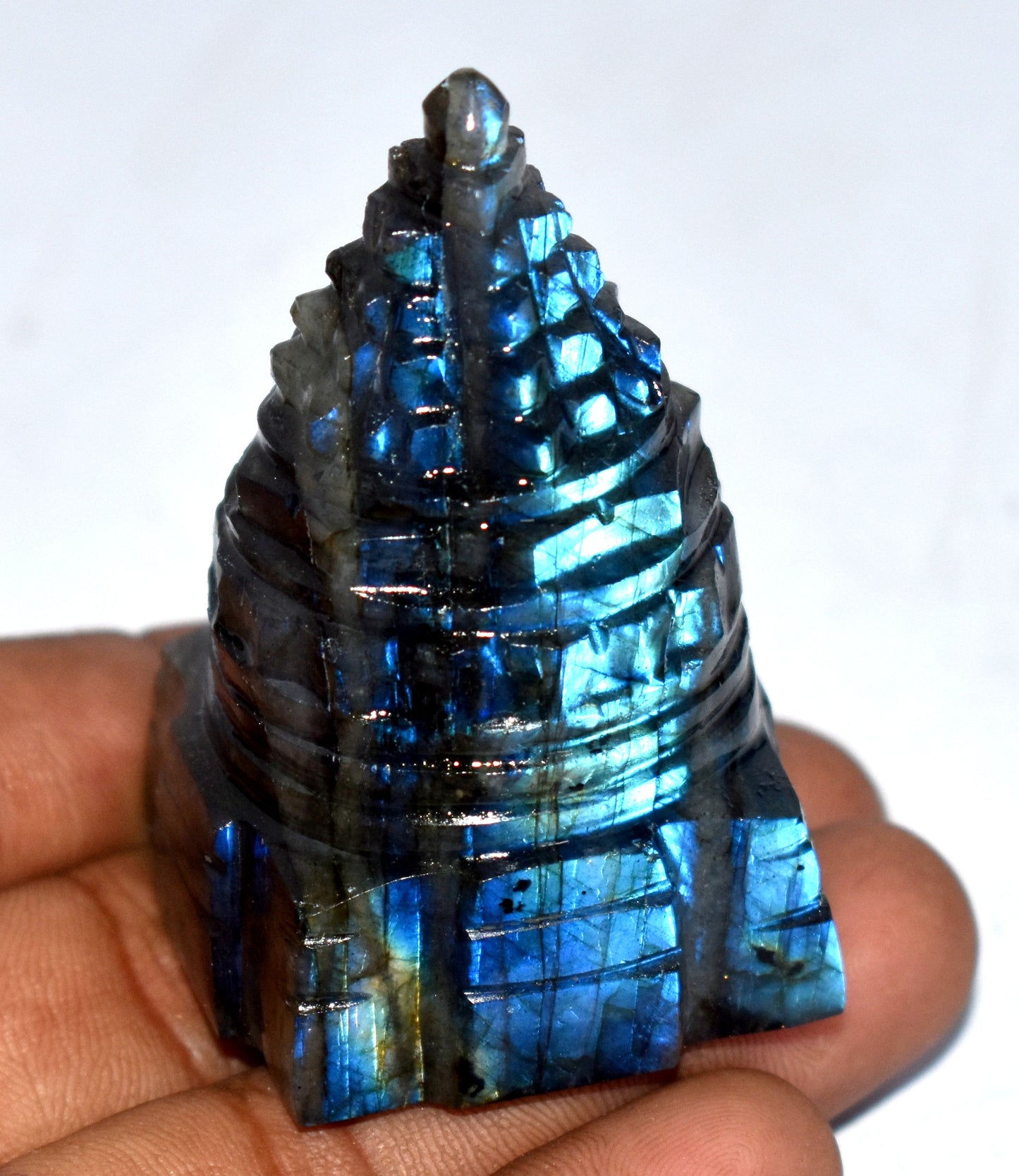 Natural Labradorite Handmade Shree Yantra