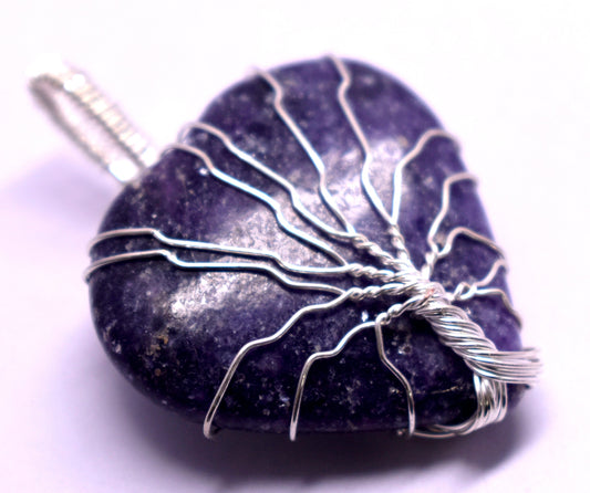 Lepidolite Wire Pendent, {15.28 Gram}