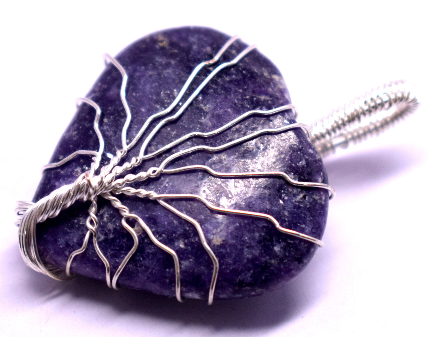 Lepidolite Wire Pendent, {15.28 Gram}