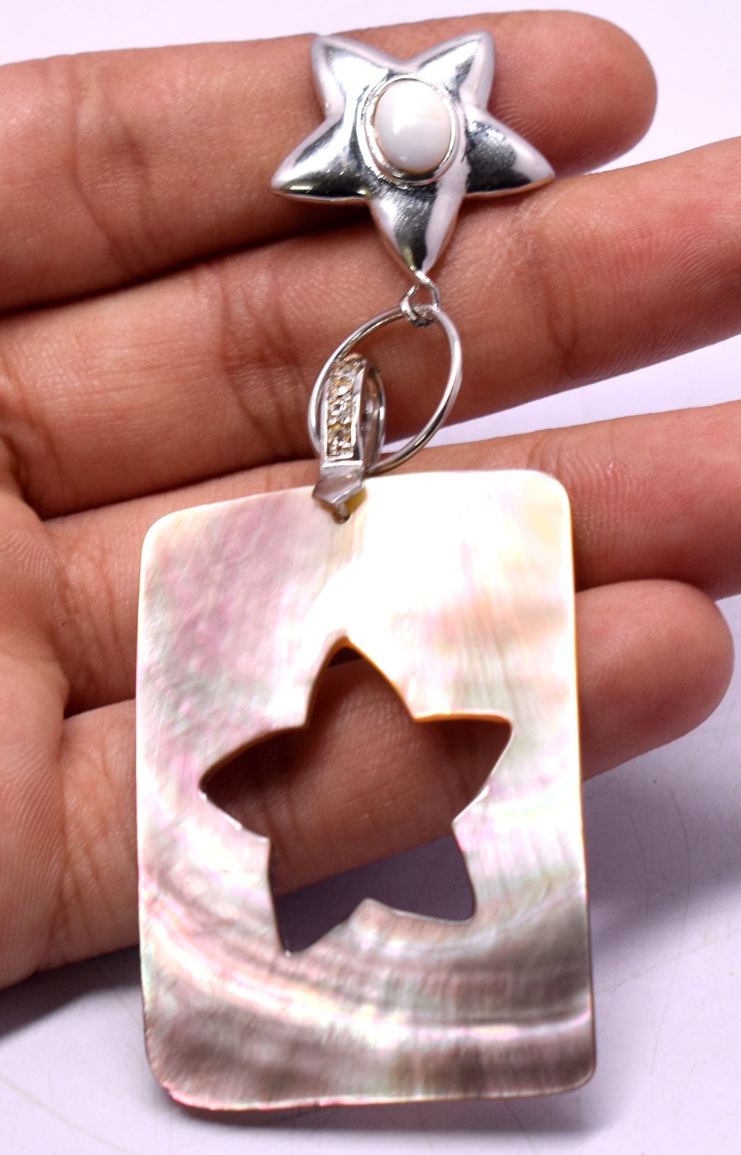 Pink Abalone Shell Pendent, {9.34 Gram}