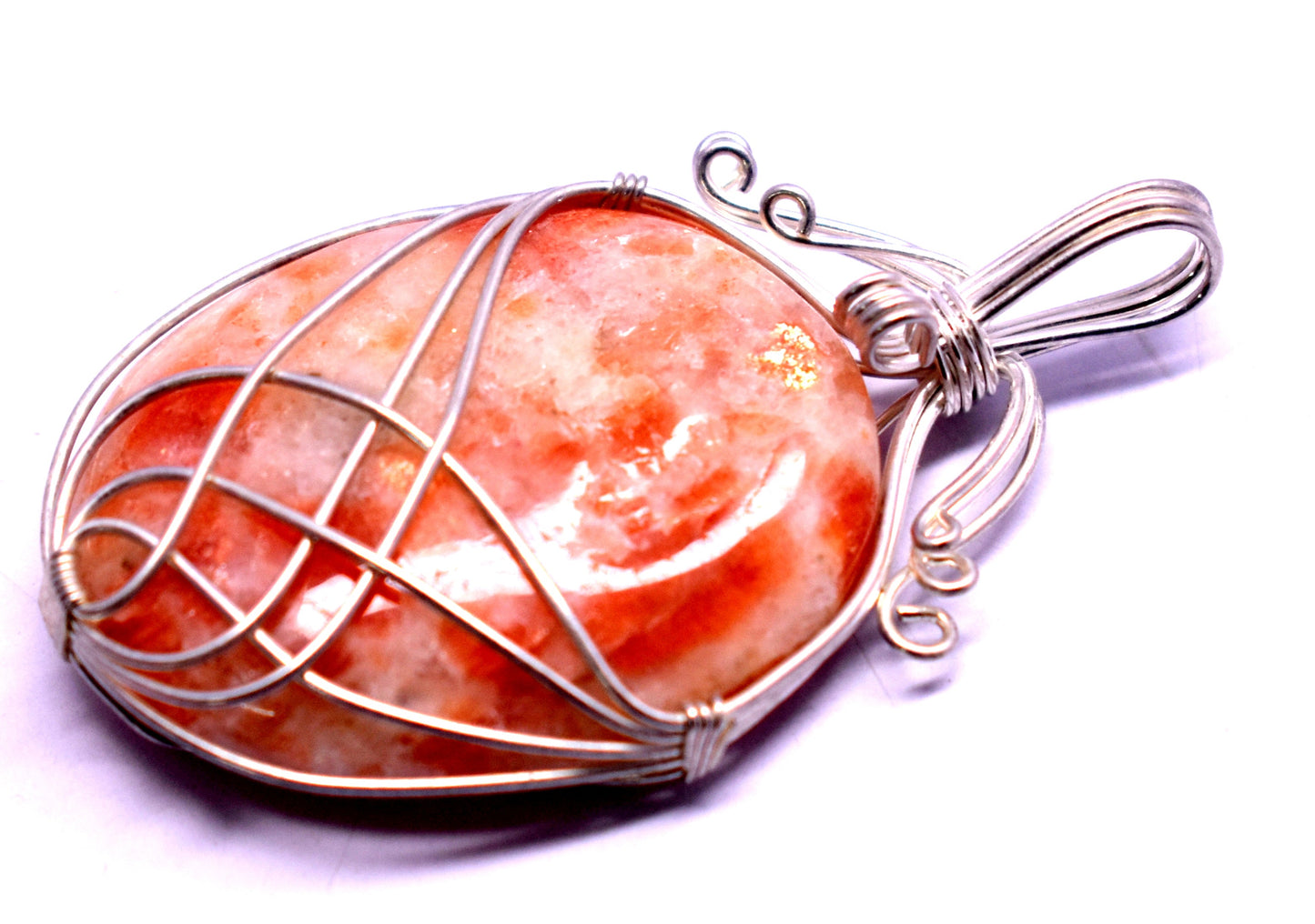 Sunstone Gemstone Wire Wrapped Pendant