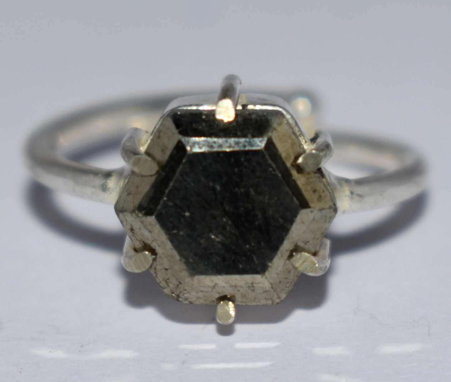 Golden Pyrite Gemstone Ring