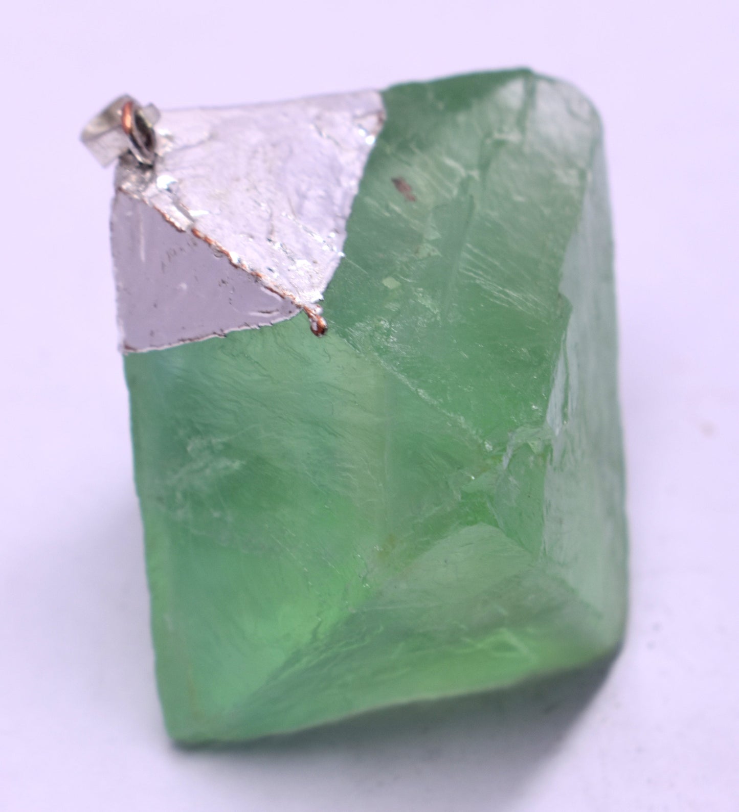 Green Fluorite Crystal Rough Pendent, {11.65 Gram}