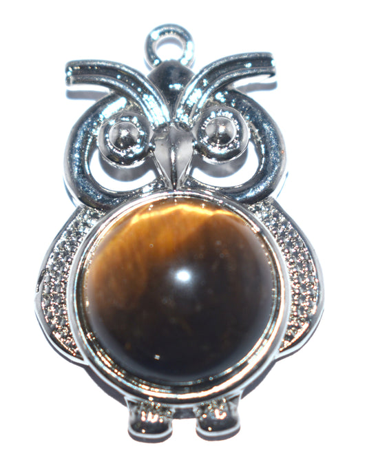 Beautiful Tiger Eye Owl Locket, {Weight - 8.70 Gram}