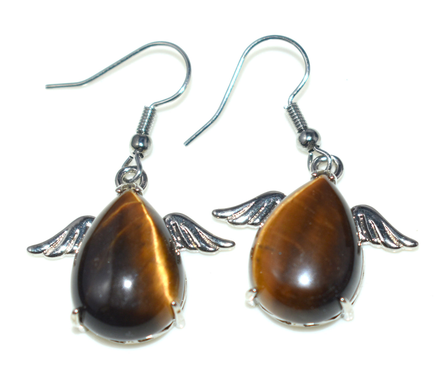 Beautiful Tiger Eye Ear Hangings,{Earrings} {Weight - 8.25 Gram}