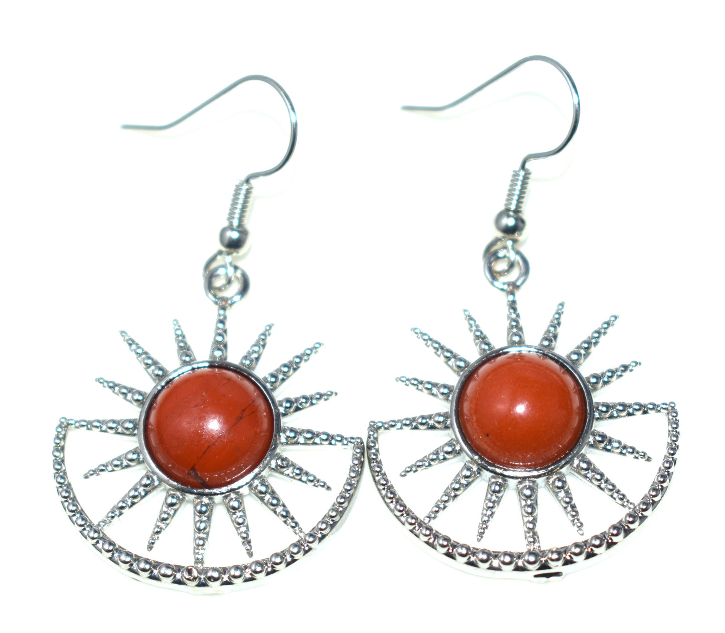 Red Jasper Ear Hangings, {Earrings} {Weight - 8.5 Gram}