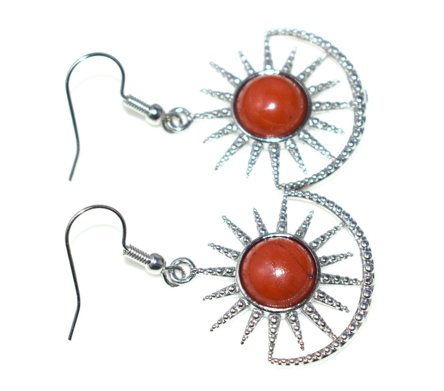 Red Jasper Ear Hangings, {Earrings} {Weight - 8.5 Gram}