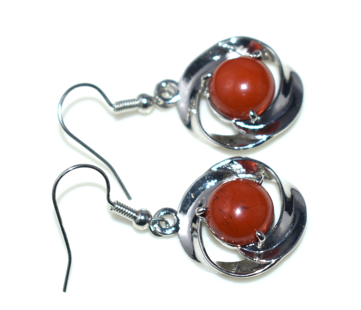 Red Jasper Ear Hangings,{Earrings} {Weight - 5.8 Gram}