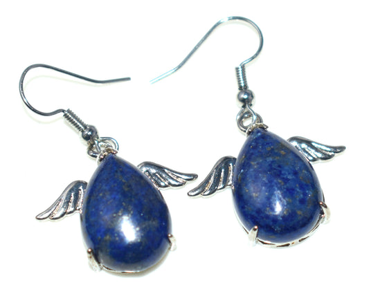 Lapis Lazuli Ear Hangings, {Earrings} {Weight - 8.40 Gram}