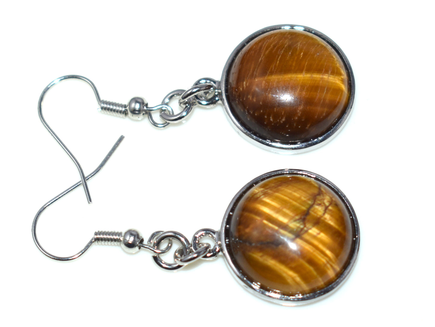 Beautiful Tiger Eye Ear Hangings,{Earrings} {Weight - 8.70 Gram}