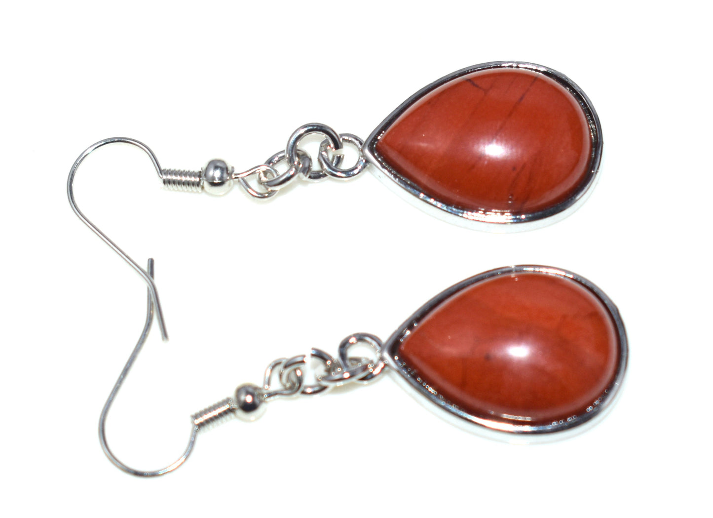 Red Jasper Ear Hangings,{Earrings} {Weight - 7.70 Gram}