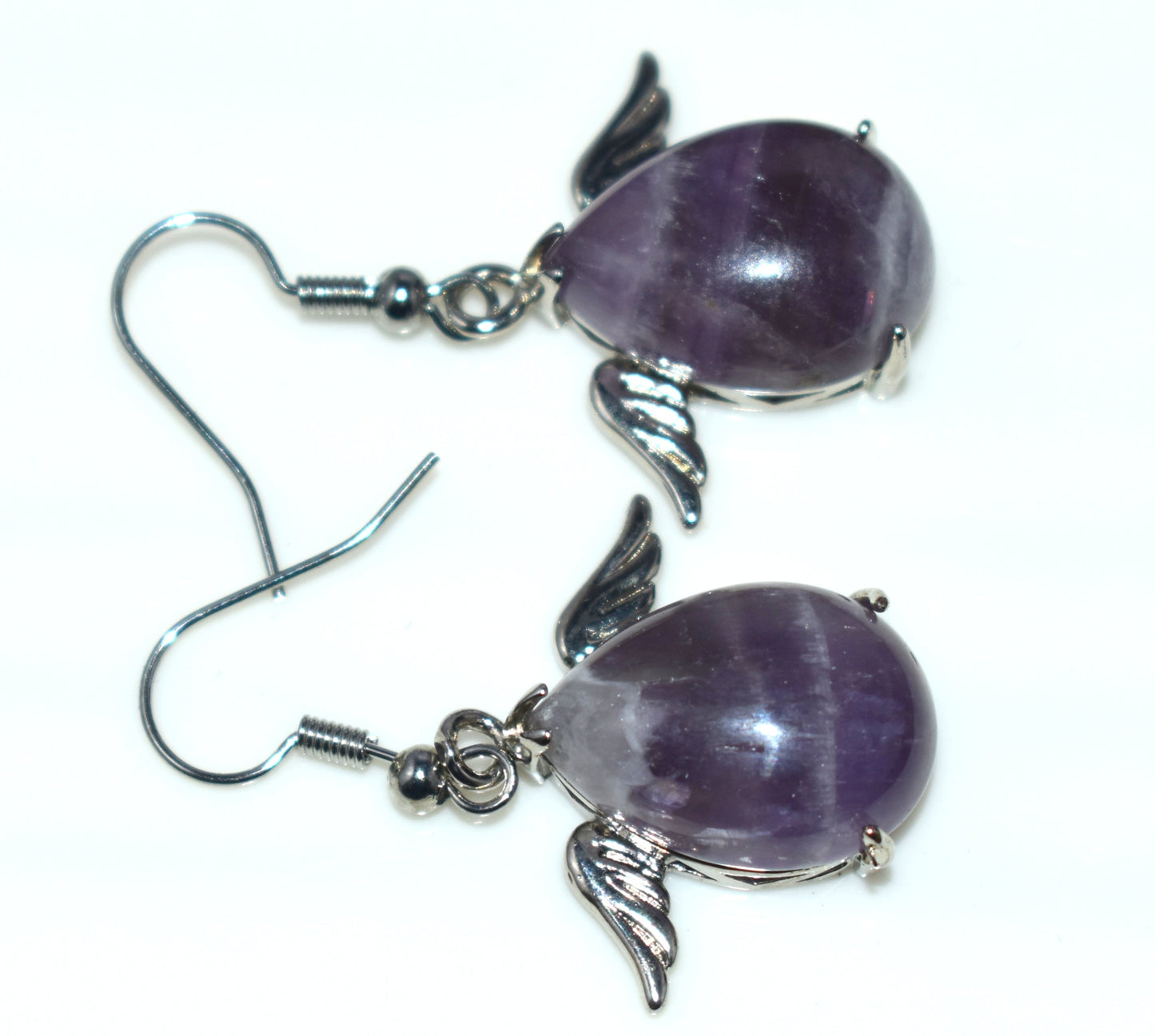 Beautiful Amethyst Ear Hangings,{Earrings} {Weight - 8.0Gram}