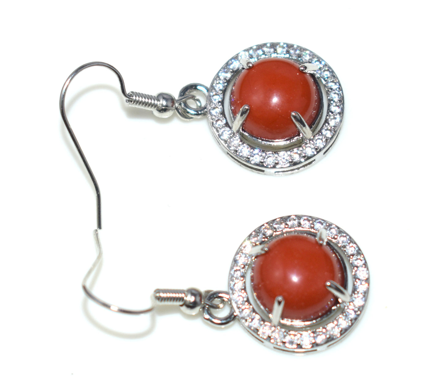 Red Jasper Ear Hangings,{Earrings} {Weight - 5.60 Gram}