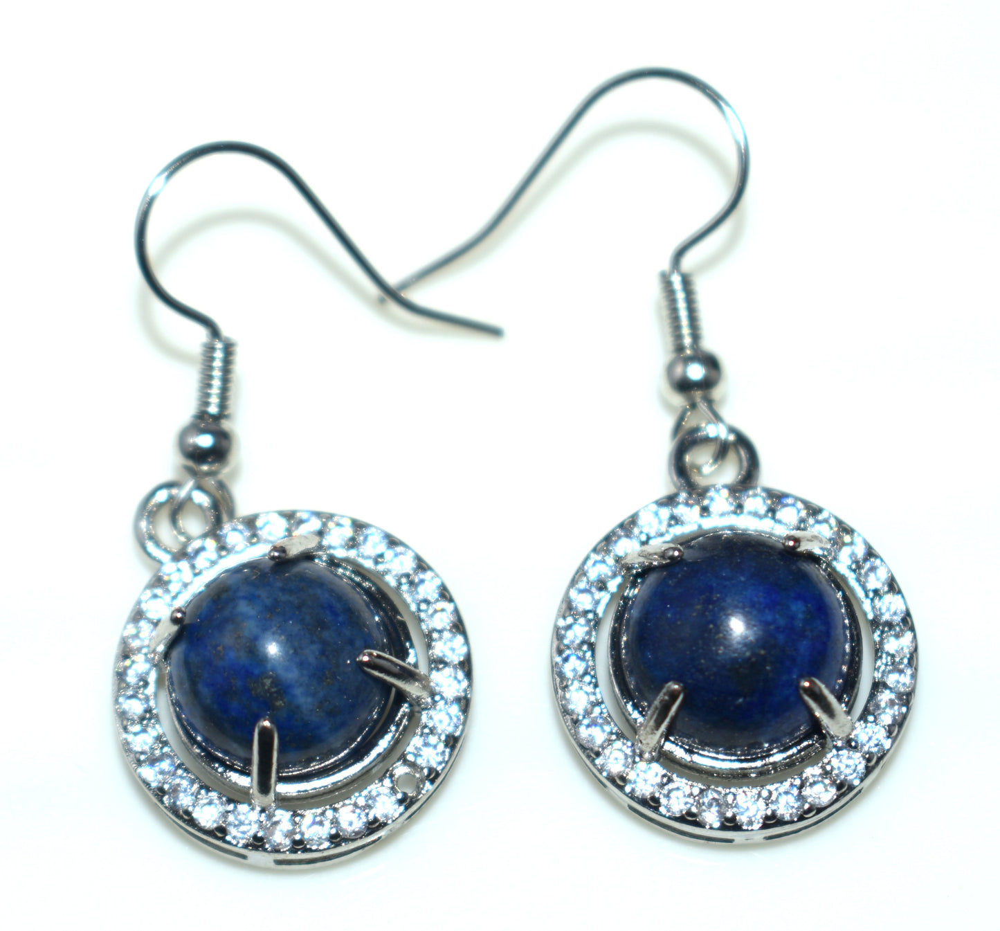 Lapis Lazuli Ear Hangings, {Earrings} {Weight - 5.75 Gram}