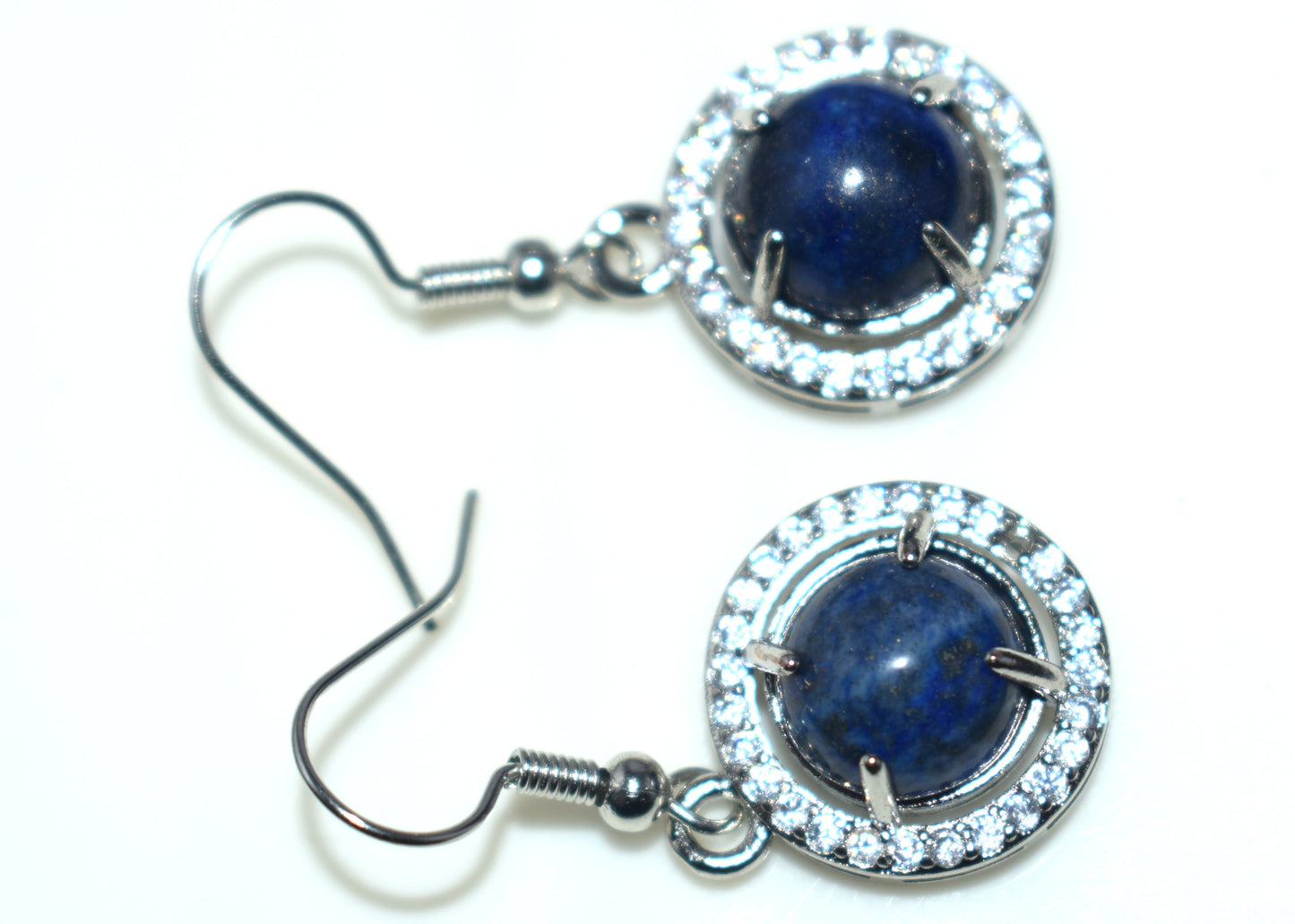 Lapis Lazuli Ear Hangings, {Earrings} {Weight - 5.75 Gram}