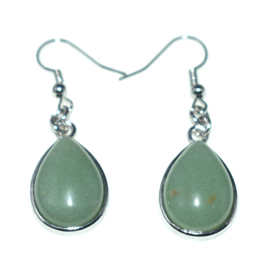 Green Aventurine Ear Hanging,{Earrings} {Weight - 8.00 Gram}