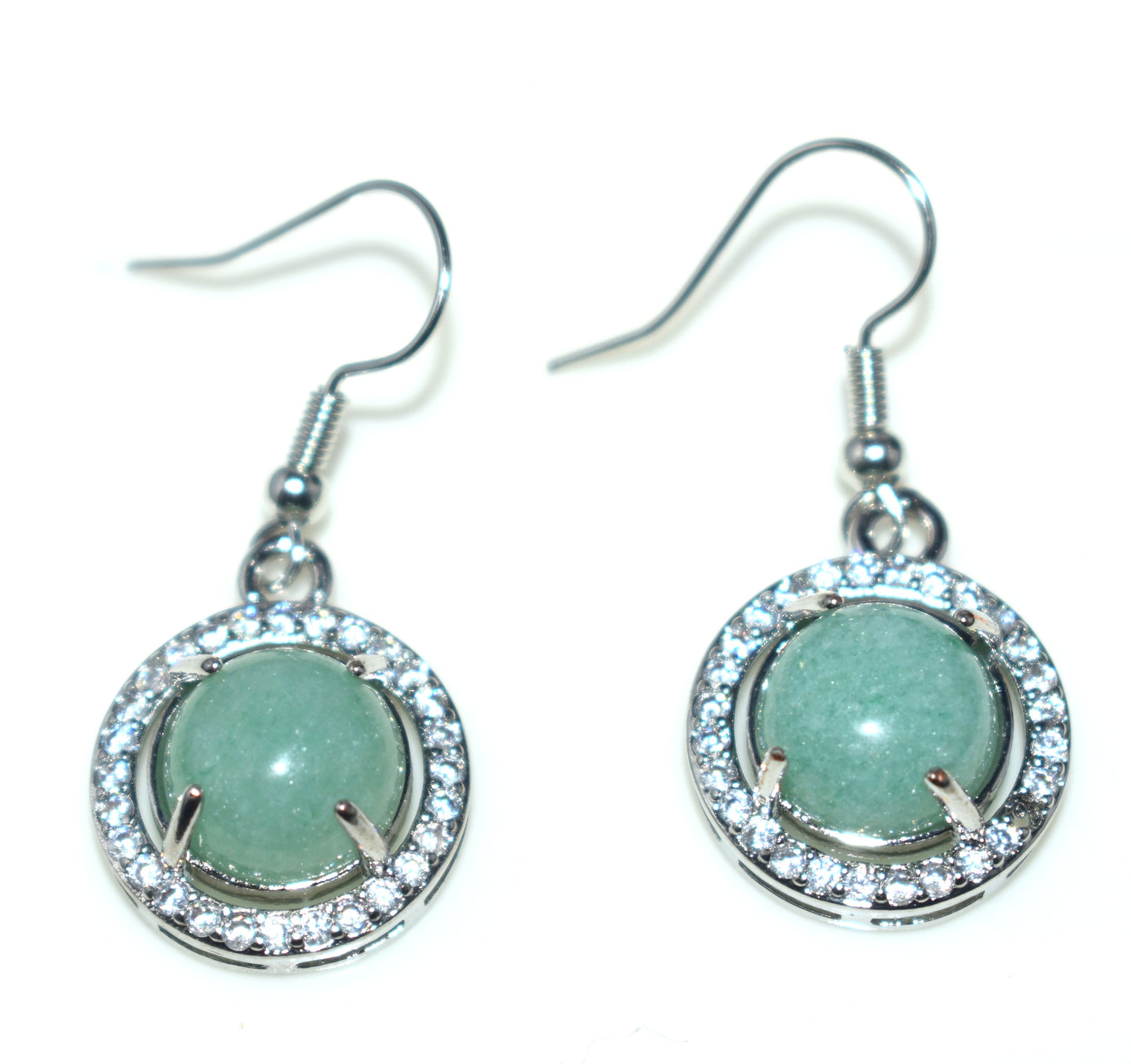 Green Aventurine Ear Hanging,{Earrings} {Weight - 5.65 Gram}