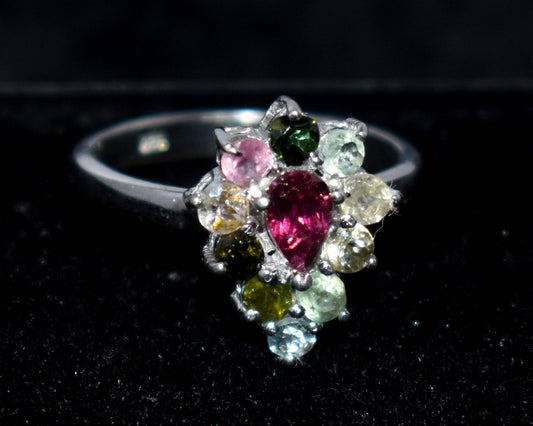 Genuine Tourmaline Ring | Handmade Tourmaline Band | October Birthstone | Tourmaline Jewelry