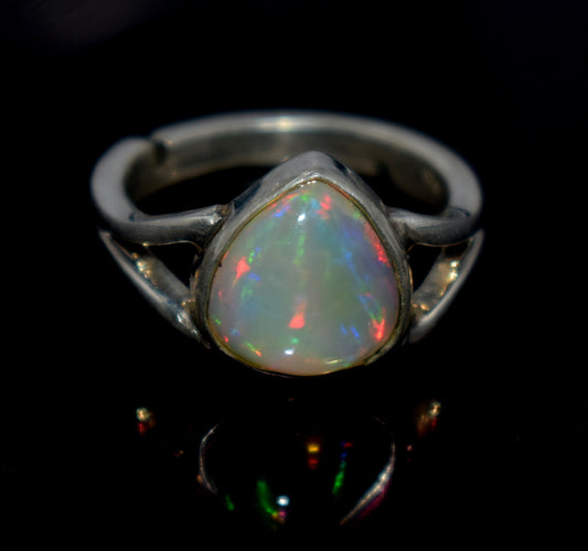 Ethiopian Opal 925 Sterling Silver Gemstone Free Size Ring ~ Handmade Jewelry, {4.60 Gram}