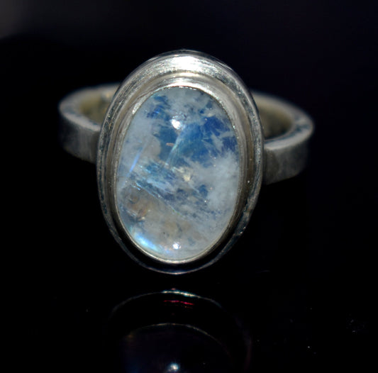 Rainbow Moonstone 925 Sterling Silver Gemstone Ring ~ Handmade Jewelry ~