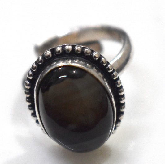 Botswana Agate Ring Free Size, {Weight- 7.10 Gram}