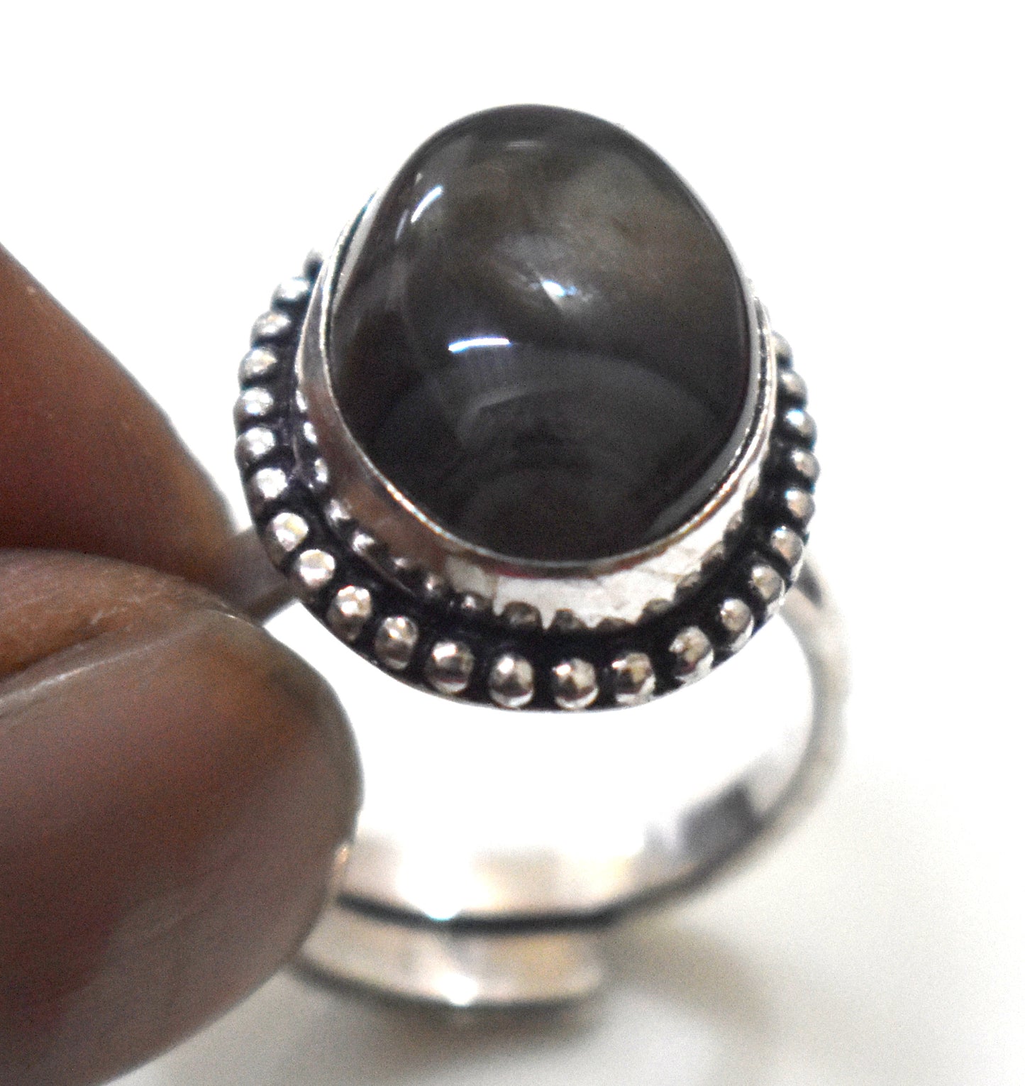 Botswana Agate Ring Free Size, {Weight- 7.10 Gram}