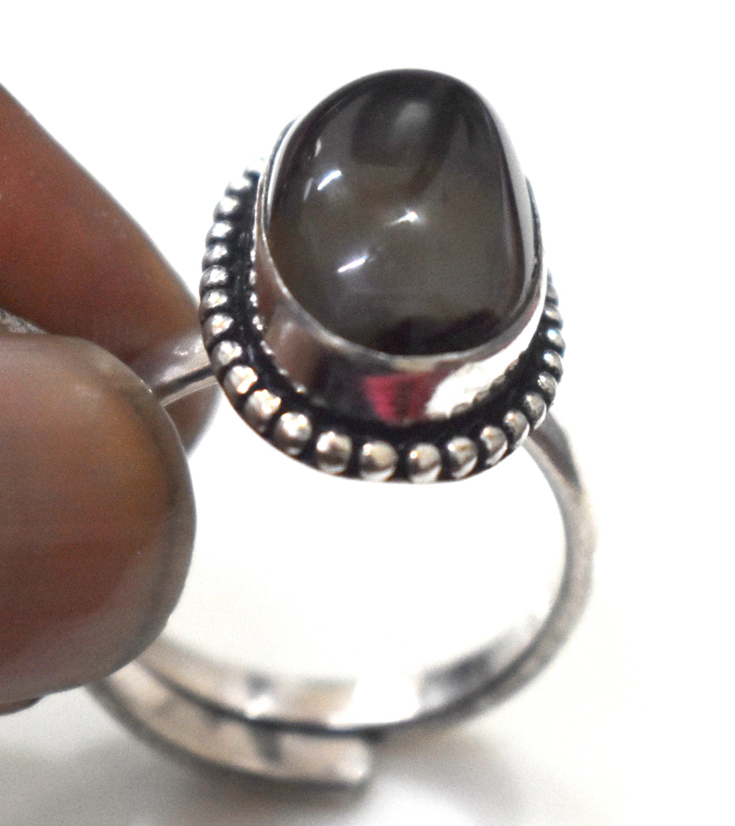 Botswana Agate Ring Free Size {Weight- 7.50 Gram}